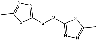 2,2′-ジチオビス(5-メチル-1,3,4-チアジアゾール) 化学構造式