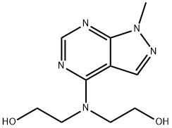 Ethanol,2,2'-[(1-methyl-1H-pyrazolo[3,4-d]pyrimidin-4-yl)imino]bis- Struktur