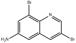 6-Amino-3,8-dibromoquinoline 化学構造式
