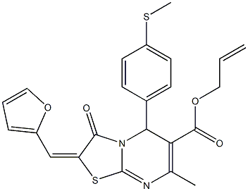 prop-2-enyl 8-(2-furylmethylidene)-4-methyl-2-(4-methylsulfanylphenyl)-9-oxo-7-thia-1,5-diazabicyclo[4.3.0]nona-3,5-diene-3-carboxylate