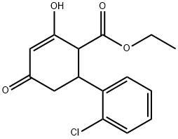 2-Cyclohexene-1-carboxylic acid, 6-(2-chlorophenyl)-2-hydroxy-4-oxo-, ethyl ester,760931-76-8,结构式