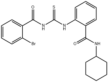 2-bromo-N-[({2-[(cyclohexylamino)carbonyl]phenyl}amino)carbonothioyl]benzamide,791793-44-7,结构式