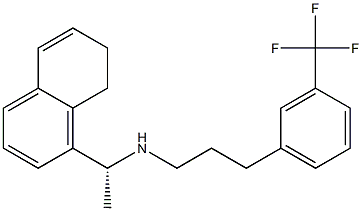 (R)-N-(1-(7,8-dihydronaphthalen-1-yl)ethyl)-3-(3-(trifluoromethyl)phenyl)propan-1-amine 化学構造式