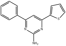 4-phenyl-6-(thiophen-2-yl)pyrimidin-2-amine,82619-69-0,结构式