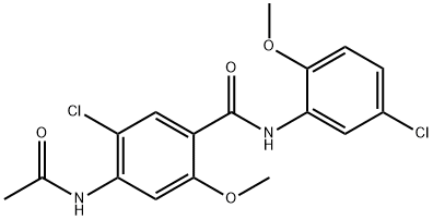 4-acetamido-5-chloro-N-(5-chloro-2-methoxyphenyl)-2-methoxybenzamide 结构式