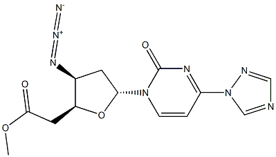 [(2S,3S,5R)-3-azido-5-[2-oxo-4-(1,2,4-triazol-1-yl)pyrimidin-1-yl]oxolan-2-yl]methyl acetate Struktur