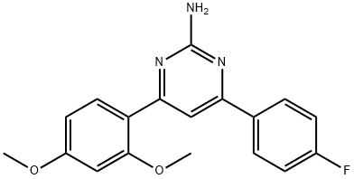 4-(2,4-dimethoxyphenyl)-6-(4-fluorophenyl)pyrimidin-2-amine,876751-57-4,结构式