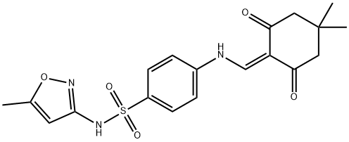 4-[(4,4-dimethyl-2,6-dioxocyclohexylidene)methylamino]-N-(5-methyl-1,2-oxazol-3-yl)benzenesulfonamide 结构式