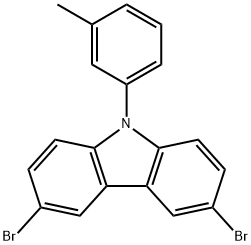 3,6-ジブロモ-9-(m-トリル)-9H-カルバゾール 化学構造式