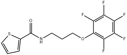 N-[3-(2,3,4,5,6-pentafluorophenoxy)propyl]-2-thiophenecarboxamide Struktur