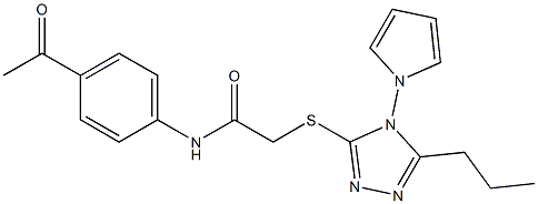 N-(4-acetylphenyl)-2-[(5-propyl-4-pyrrol-1-yl-1,2,4-triazol-3-yl)sulfanyl]acetamide Structure