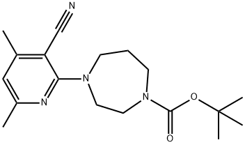 tert-butyl 4-(3-cyano-4,6-dimethylpyridin-2-yl)-1,4-diazepane-1-carboxylate,946385-36-0,结构式