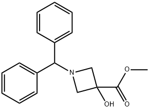 methyl 1-(diphenylmethyl)-3-hydroxyazetidine-3-carboxylate Struktur
