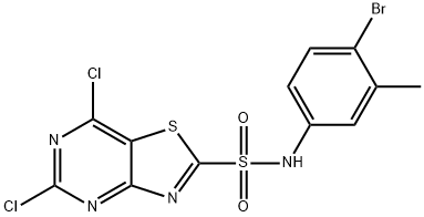 N-(4-BROMO-3-METHYLPHENYL)-5,7-DICHLOROTHIAZOLO[4,5-D]PYRIMIDINE-2-SULFONAMIDE Struktur