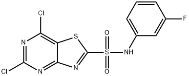 5,7-DICHLORO-N-(3-FLUOROPHENYL)THIAZOLO[4,5-D]PYRIMIDINE-2-SULFONAMIDE Structure