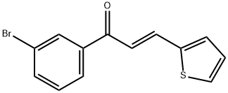 (2E)-1-(3-ブロモフェニル)-3-(チオフェン-2-イル)プロプ-2-エン-1-オン 化学構造式