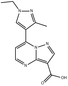 7-(1-Ethyl-3-methyl-pyrazol-4-yl)pyrazolo[1,5-a]pyrimidine-3-carboxylic acid Structure