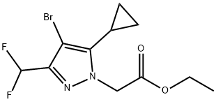 ethyl [4-bromo-5-cyclopropyl-3-(difluoromethyl)-1H-pyrazol-1-yl]acetate Structure