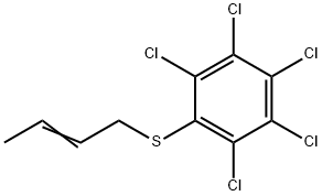 1-But-2-enylsulfanyl-2,3,4,5,6-pentachloro-benzene Struktur