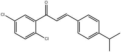 (2E)-1-(2,5-ジクロロフェニル)-3-[4-(プロパン-2-イル)フェニル]プロプ-2-エン-1-オン 化学構造式