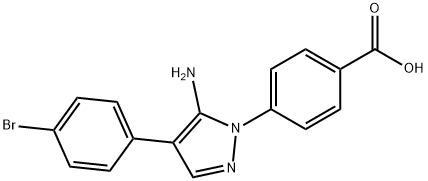 4-(5-AMINO-4-(4-BROMOPHENYL)-1H-PYRAZOL-1-YL)BENZOIC ACID Struktur