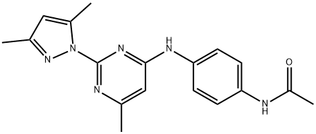 N-[4-[[2-(3,5-dimethylpyrazol-1-yl)-6-methylpyrimidin-4-yl]amino]phenyl]acetamide Structure