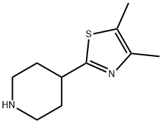 4-(二甲基-1,3-噻唑-2-基)哌啶, 1004527-71-2, 结构式