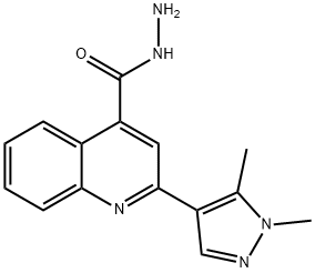 2-(1,5-dimethyl-1H-pyrazol-4-yl)quinoline-4-carbohydrazide Struktur