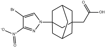 [3-(4-Bromo-3-nitro-1H-pyrazol-1-yl)-1-adamantyl]acetic acid Struktur