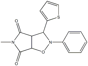 5-methyl-2-phenyl-3-(thiophen-2-yl)tetrahydro-4H-pyrrolo[3,4-d]isoxazole-4,6(5H)-dione Struktur
