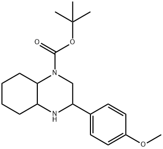 tert-butyl 3-(4-methoxyphenyl)-decahydroquinoxaline-1-carboxylate 化学構造式
