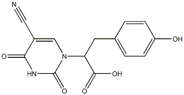 2-(5-Cyano-2,4-dioxo-3,4-dihydro-2H-pyrimidin-1-yl)-3-(4-hydroxy-phenyl)-propionic acid Structure