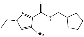 4-amino-1-ethyl-N-(tetrahydrofuran-2-ylmethyl)-1H-pyrazole-3-carboxamide Struktur