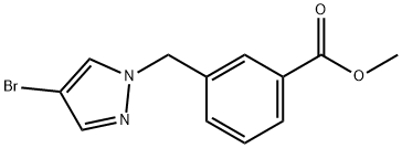 3-[(4-溴-1H-吡唑-1-基)甲基]苯甲酸甲酯 结构式