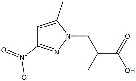 2-甲基-3-(5-甲基-3-硝基-1H-吡唑-1-基)丙酸 结构式