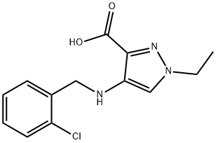 4-{[(2-氯苯基)甲基]氨基}-1-乙基-1H-吡唑-3-羧酸 结构式