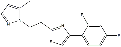 4-(2,4-difluorophenyl)-2-[2-(5-methylpyrazol-1-yl)ethyl]-1,3-thiazole 化学構造式