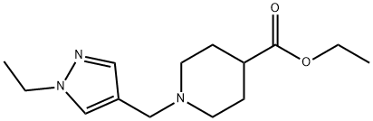 ethyl 1-[(1-ethyl-1H-pyrazol-4-yl)methyl]piperidine-4-carboxylate Structure