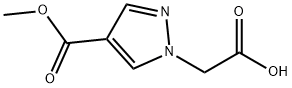 [4-(メトキシカルボニル)-1H-ピラゾール-1-イル]酢酸 化学構造式