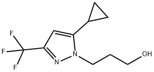 3-[5-シクロプロピル-3-(トリフルオロメチル)-1H-ピラゾール-1-イル]プロパン-1-オール 化学構造式