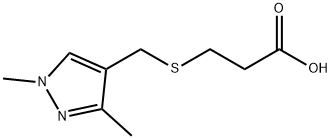 3-([(1,3-Dimethyl-1H-pyrazol-4-yl)methyl]thio)propanoic acid Structure