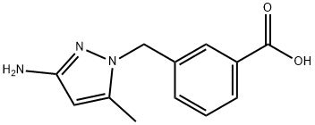 3-[(3-Amino-5-methyl-pyrazol-1-yl)methyl]benzoic acid Struktur
