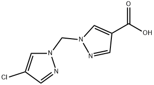 1-[(4-Chloro-1H-pyrazol-1-yl)methyl]-1H-pyrazole-4-carboxylic acid Struktur