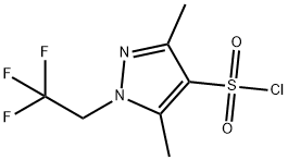 3,5-dimethyl-1-(2,2,2-trifluoroethyl)-1H-pyrazole-4-sulfonyl chloride Struktur