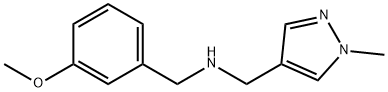 N-(3-甲氧基苄基)-1-(1-甲基-1H-吡唑-4-基)甲胺, 1006476-27-2, 结构式