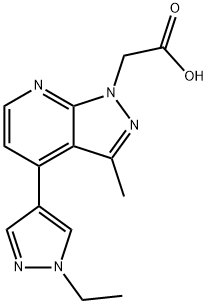 [4-(1-Ethyl-1H-pyrazol-4-yl)-3-methyl-1H-pyrazolo[3,4-b]pyridin-1-yl]acetic acid Struktur