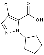 4-Chloro-1-cyclopentyl-1H-pyrazole-5-carboxylic acid Struktur