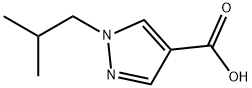 1-イソブチル-1H-ピラゾール-4-カルボン酸 化学構造式
