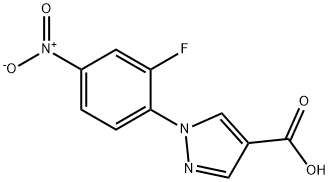 1-(2-Fluoro-4-nitrophenyl)-1H-pyrazole-4-carboxylic acid Struktur
