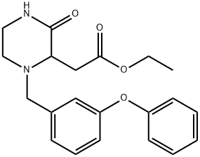 ethyl [3-oxo-1-(3-phenoxybenzyl)-2-piperazinyl]acetate 结构式